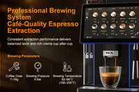 Máquina Expendedora de Café Comercial TCN, Máquina de Café Espresso con Leche Fresca de Grano a Taza, Pantalla Táctil con Pago MDB