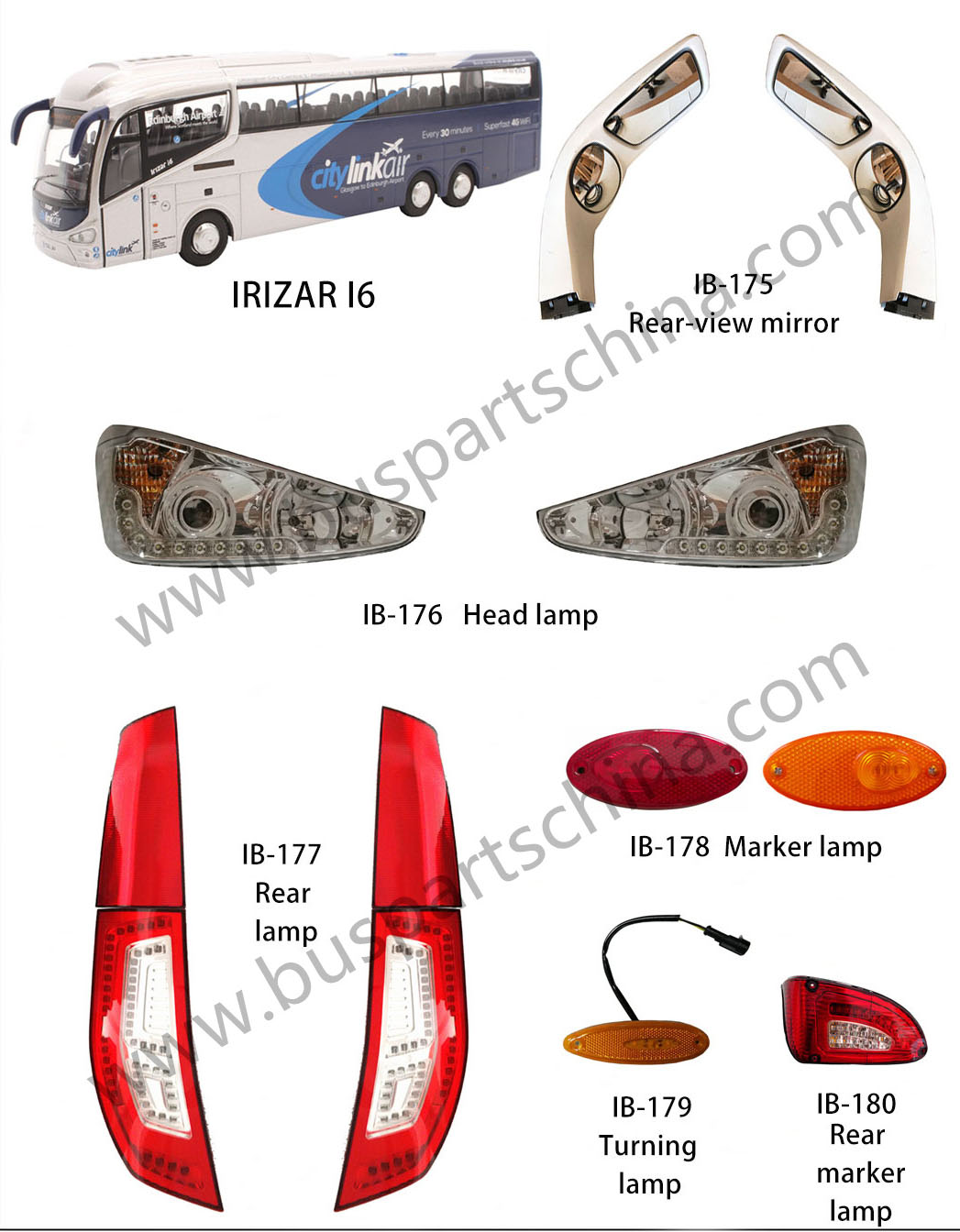 iri.SH様　確認画像 IRIZAR Bus Parts - Headlight Bus Head Lamp for I6 INSB04-002
