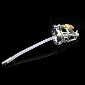 RVS kuisheidsapparaat anti-erectie cock bondage kooi penisring met urethraal sonde seksspeeltjes - Product Image 3