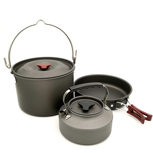 Camping Cookware Kit Outdoor Aluminum Cooking Set Water Kettle <b>Pan</b> Pot Travelling Hiking Picnic <b>BBQ</b> Tableware Equipment - Product Image 5
