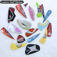 Autocollant en aluminium personnalisable pour tête de club de golf, avec formes et couleurs variées, étiquette résistante aux chocs pour l'analyse du swing et la protection du club