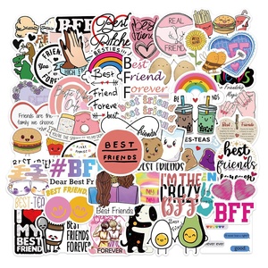 50Pcs Friendship Best Friend Love Fresh Sticker for Skateboard Luggage Laptop Bottles Fridge Promotion Gifts Stickers