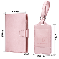 Porte-étiquette de bagage en cuir PU pour voyage, pochette pliable pour passeport et documents, étui pour carte d'identité, ensemble de passeport, cadeau pour les amateurs de voyage