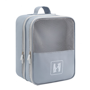 Travel Shoe Bag Large Capacity Dustproof Portable Hand Carry Organizer For Trip Gray Pink Black - Product Image 2