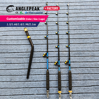 Canne à pêche à la traîne personnalisable 1,5m 1,68m 1,8m 1,98m 2,1m à poignée courbée, robuste, pour eau salée, avec guides à rouleaux, pour la pêche au gros en haute mer
