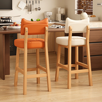 Tabouret de bar en cuir à dossier haut, design moderne, finition argentée, utilisation domestique et commerciale, structure en métal
