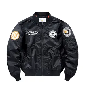 2021 bomber jacket men's stand-up collar baseball uniform jacket aircraft embroidery jacket