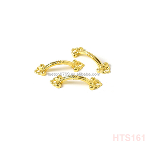 Accessoires pour boîtes en stock, poignée de boîte en métal doré de petite taille en alliage de zinc 47 x 14 mm - Product Image 5