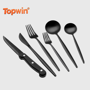 ชุดช้อนส้อมมีดสแตนเลสสำหรับงานแต่งงาน ลดราคาสุดคุ้ม ชุดเครื่องเงินสีทอง - Product Image 1