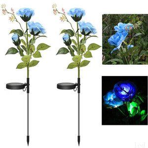 Luces LED solares de rosas para decoración de jardín, lámpara de césped al aire libre, flores brillantes, estacas de jardín, decoración tuin - Product Image 2