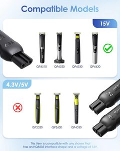 Adaptador de Carga Tipo-C de 15V para Afeitadoras QP6530/QP6520/QP6620/QP6510 HQ8505, Convertidor de Energía USB-C para Uso Facial - Product Image 3