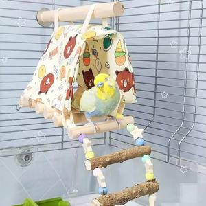 <b>Bird</b> Swing Pet <b>Bird</b> <b>Cage</b> Hanging Bell Colorful Hanging Swing Hammock <b>Bird</b> <b>Cage</b> Decoration Sichuan Pepper Wood Station Pole - Product Image 6