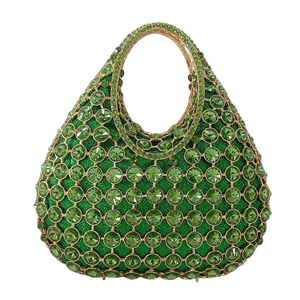 Pochette de soirée raffinée pour femme avec poignée supérieure, ornée de strass brillants, sac à main tendance pour banquets et sorties nocturnes - Product Image 4