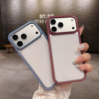 Funda híbrida magnética transparente metálica para iPhone 17 Pro Max, funda protectora de TPU y PC para iPhone 17, 16, 15 Pro Max
