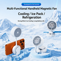 Ventilateur portable USB rotatif à clip magnétique avec fonction de refroidissement par glace pour étudiants, bureau et usage extérieur