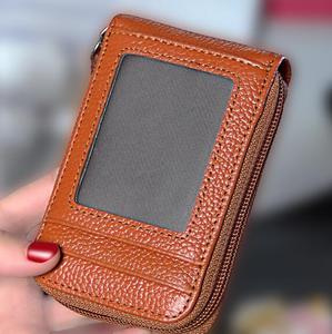 Portefeuille <span class=keywords><strong>accordéon</strong></span> en cuir véritable avec <span class=keywords><strong>fenêtre</strong></span> d'identification RFID 11 fentes pour cartes de crédit - Product Image 2