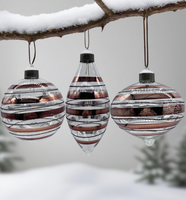 Boule de Noël en verre brun peinte à la main de 8 cm, fabrication mécanique, haute qualité, respectueuse de l'environnement, ornements suspendus pour arbre, sublimation