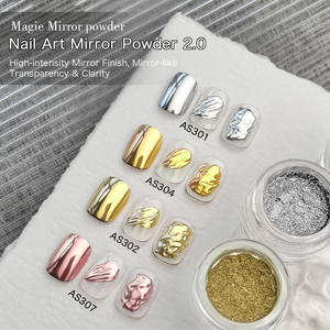 Poudre à ongles effet miroir super brillante en titane, pigment <span class=keywords><strong>chrome</strong></span> effet vague d'eau, paillettes aurore pour vernis gel DIY - Product Image 2