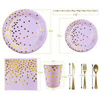 Fournitures de fête jetables pour les anniversaires, les pique-niques et les fêtes de vacances, décorations et gobelets à boisson, ensemble de vaisselle de fête, serviettes d'anniversaire
