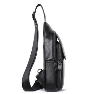 Marunte - Bolso de Pecho de Cuero Genuino para <span class=keywords><strong>Hombre</strong></span>, Bolso Bandolera de Alta Gama, Estilo Casual Europeo Americano Retro - Product Image 2