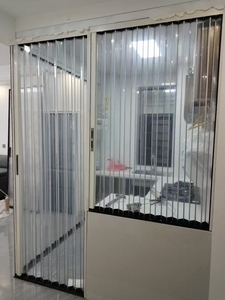 Panneau en cristal acrylique transparent porte coulissante pliante en PVC <span class=keywords><strong>cloison</strong></span> pliable pour cuisine salle de bain toilette porte pliante invisible - Product Image 3