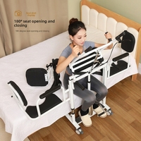 Chaise de transfert hydraulique multifonctionnelle pour patient, avec siège divisé à 180° et fonction chaise-cuvette, pour maisons de retraite, soins aux personnes âgées et aide à la mobilité