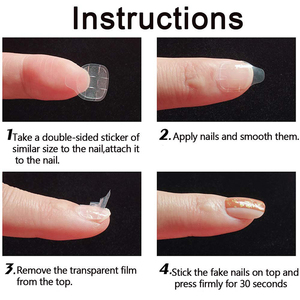 Autocollants adhésifs <span class=keywords><strong>double</strong></span> <span class=keywords><strong>face</strong></span> personnalisés en gel écologique pour <span class=keywords><strong>faux</strong></span> <span class=keywords><strong>ongles</strong></span>, imperméables et longue durée - Product Image 2