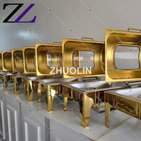 Autres fournitures pour hôtels et restaurants marmite chauffante service traiteur buffet en acier inoxydable chauffe-plats en or chauffe-plats