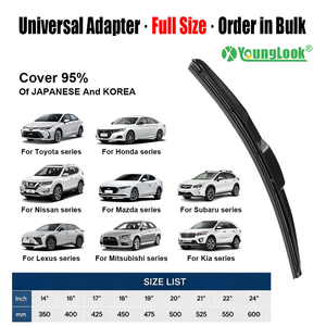 Limpiaparabrisas Híbrido con Goma Resistente al Ozono de 18-24 Pulgadas para Roadster, Climas Desérticos o Fríos, con Certificación CE, Marca YOUNGLOOK - Product Image 3