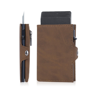Portafoglio in Alluminio Personalizzato, Sottile Porta Carte di Credito in Metallo con Blocco RFID, Design Minimalista in Pelle PU Crazy Horse - Product Image 2