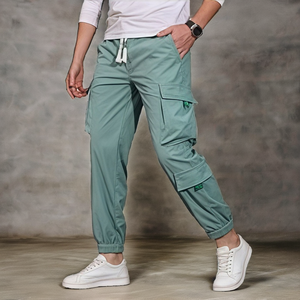 2026 Autumn Trendy Wide Leg Men's Retro Cargo Pants Casual Loose Straight Mid Waist Corduroy 100% Polyester - Product Image 2