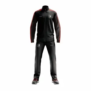 Hengyu Ontwerp Geheel Zwarte Rits Heren Lange Mouw Comfortabele Sportkleding