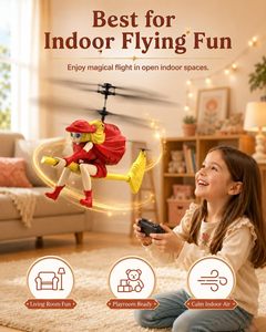 Hélicoptère télécommandé Dwi Dowellin <span class=keywords><strong>Flying</strong></span> <span class=keywords><strong>Witch</strong></span> pour enfants de 6 à 12 ans, drone balai magique lumineux avec maintien d'altitude et décollage à une touche - Product Image 3