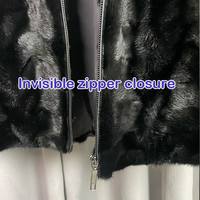 Winter Warme Herren-Nerzfell-PU-Lederjacke mit Tierdruck-Patchwork, Schwarzem Stehkragen, Reißverschluss und Laternenärmeln, ODM