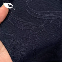 Tissu TIKTOK effet soie, imprimé brindilles d'orchidée métallique marine, avec paillettes Lurex, pour Abaya drapée et Kaftan modeste de luxe