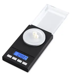 0,001g hohe Genauigkeit 10g 20g 50g 100g tragbare Tasche Mini-Schmuck Elektronische Milligramm-Waage mit hintergrund beleuchteter transparenter LCD-Abdeckung