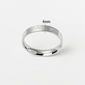 Anelli di coppia romantici in acciaio inossidabile con incisione d'amore per matrimoni e fidanzamento - Product Image 5