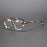 Montures de lunettes de luxe en gros, montures haut de gamme pour femmes, montures de lunettes rondes en acétate tendance avec logo personnalisé