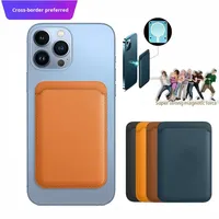 Portefeuille porte-cartes magnétique en cuir PU tendance, autocollant arrière pour téléphone portable iPhone