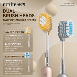 Cepillos <span class=keywords><strong>de</strong></span> <span class=keywords><strong>Dientes</strong></span> Personalizados para Adultos, <span class=keywords><strong>Cepillo</strong></span> <span class=keywords><strong>de</strong></span> <span class=keywords><strong>Dientes</strong></span> <span class=keywords><strong>Manual</strong></span> <span class=keywords><strong>de</strong></span> Aluminio <span class=keywords><strong>de</strong></span> Alta Calidad con Cerdas Suaves y Cabezales Reemplazables para el Cuidado Bucal - Product Image 3