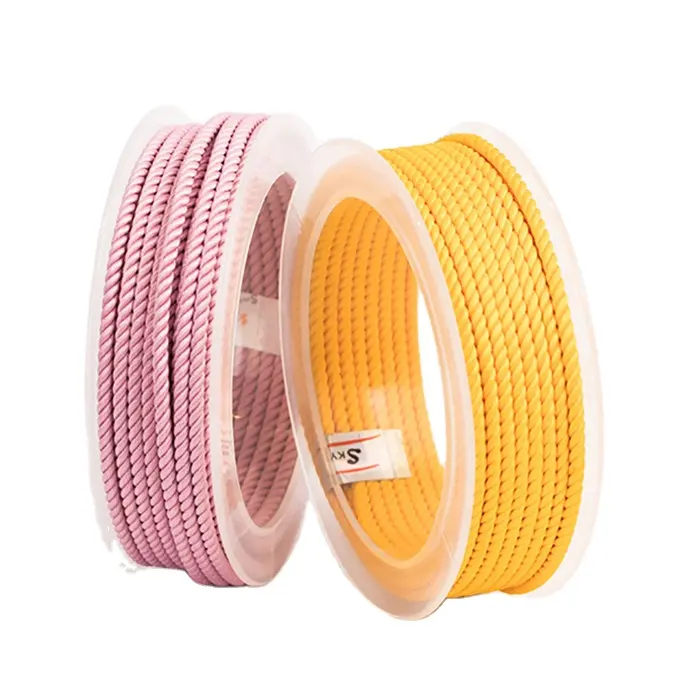 Cina fabbrica fabbricazione all'ingrosso alla moda vari colori intrecciati nylon milano corda filo 2mm per collana corda