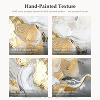 Toile abstraite peinte à la main sur mesure, art mural, peinture à l'huile moderne dorée et grise, décoration de salon, 60x90cm, sans cadre