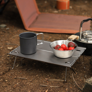 Mini mesa plegable de aluminio para exteriores, mesa de té portátil para acampar, ligera, rectangular, para uso de una sola persona - Product Image 2