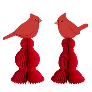 3D Honeycomb <strong>Paper</strong> Christmas <strong>Bird</strong> Ornaments Red <strong>Bird</strong> Tabletop Centerpieces <strong>Decorations</strong> for Home Christmas Party Supplies - Product Image 1