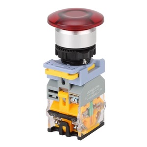 プッシュボタンスイッチ22mm LED照明キノコプッシュボタンスイッチ防水非常用電源OFFライト付き - Product Image 1