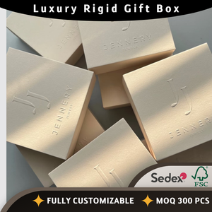 Cajas de Regalo de Joyería Rígidas con Tapa y Base, Minimalistas y de Lujo, con Logotipo Grabado en Relieve en Papel Texturizado Ecológico Personalizado - Product Image 4