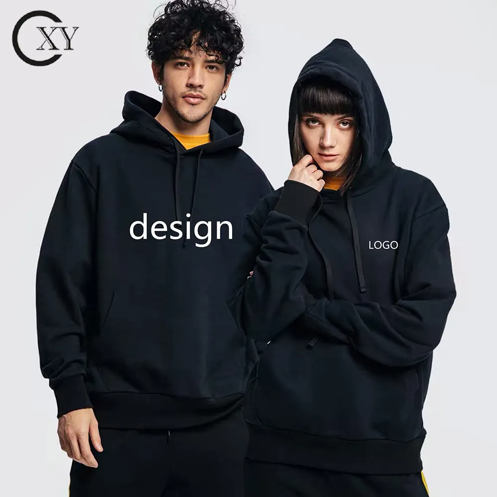 2022 trend erkek siyah fransız Terry Hoodie Ropa De Hombre kalın ağır Hoodies tişörtü