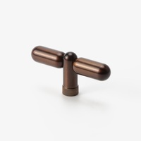 Poignée de meuble Maxery Coffee Bronze en T, couleur personnalisable, pour tiroir de cuisine moderne, base moletée, quincaillerie de meuble solide