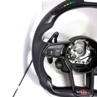 Volant en fibre de carbone avec LED pour Audi A1 A3 A4 A5 A6 A7 R8 RS3 RS5 Q5 Q7 S3 S4 S5 TT B8 B9 - Prise en charge de toute personnalisation