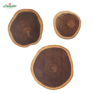 Planche à découper plateau en bois d'acacia bord irrégulier pour affichage de fruits et thé décor à la maison rustique - Product Image 1